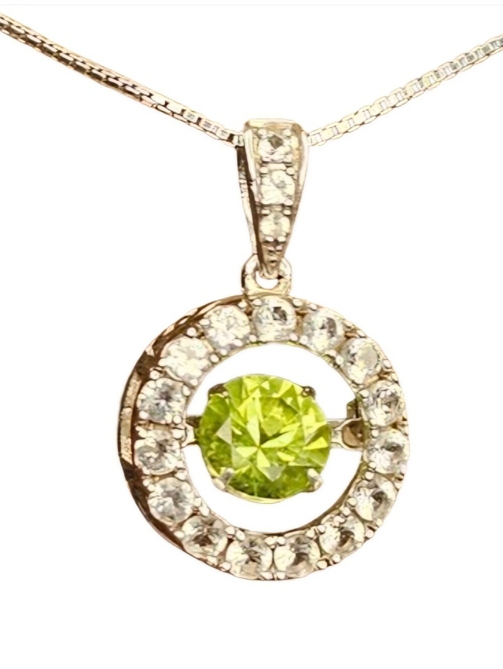 Peridot Necklace Jared Gallaria Of Jewelry Sterling Silver Dancing Green AUGUST